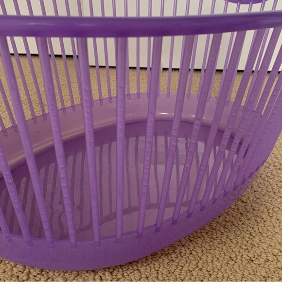 VTG MCM Purple Laundry Basket Retro Mid Century Quality Hard Plastic HTF Handles - Picture 6 of 10